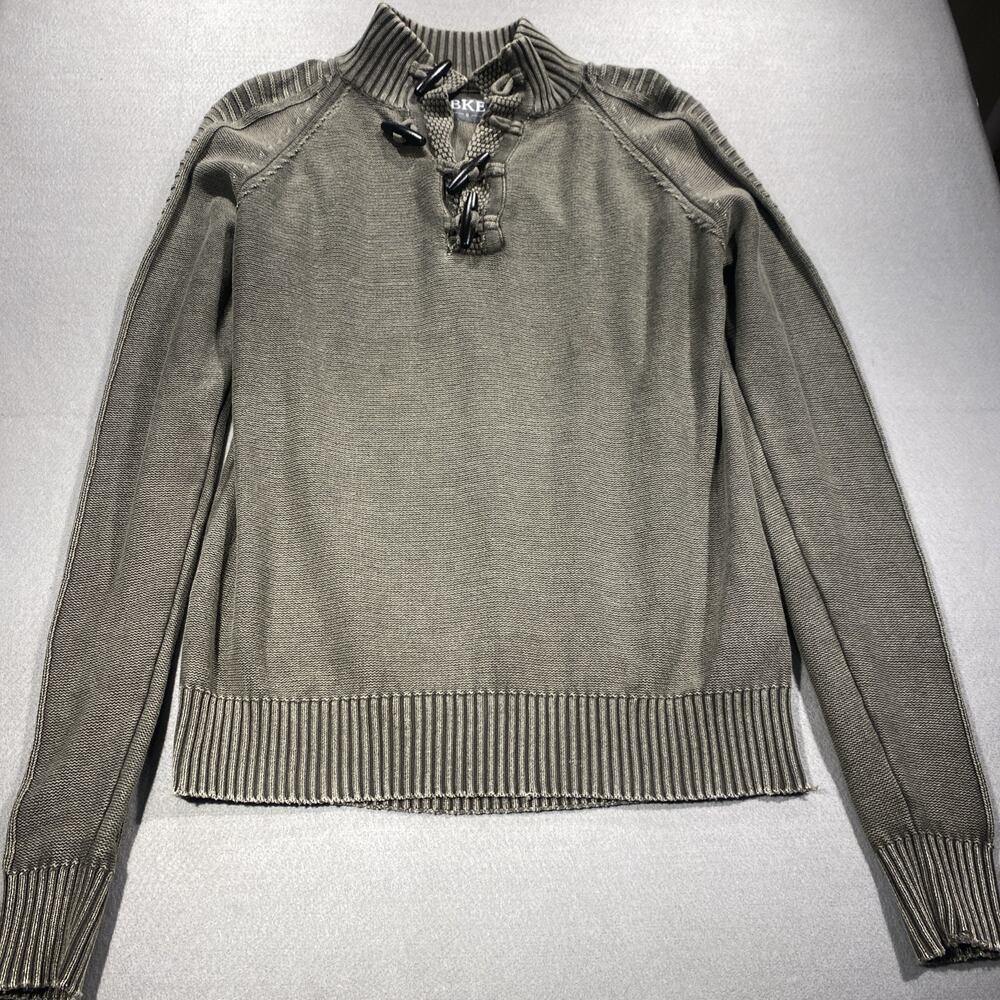 BKE Men’s Pullover Knotted Buttons Size Small Gray 100% Cotton